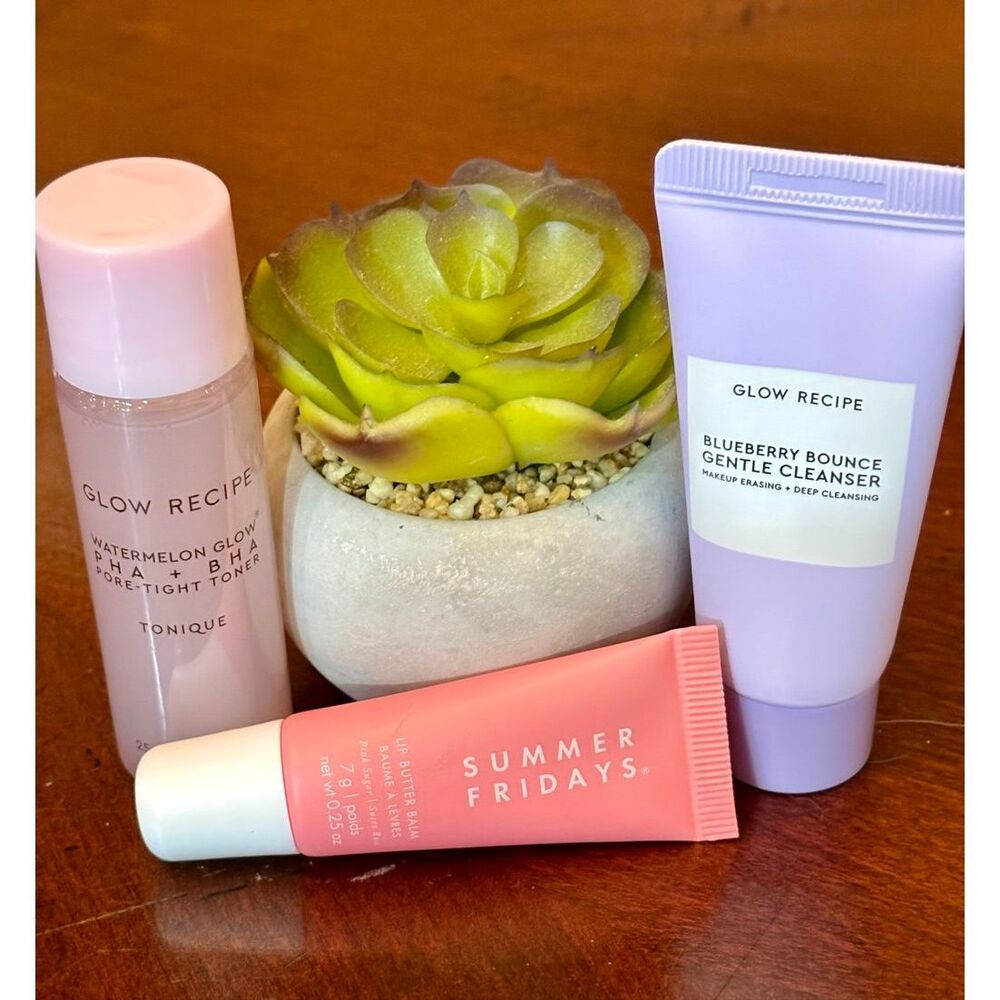 GLOW RECIPE & SUMMER FRIDAYS - NWT - Bundle of 3 Travel-Size Skin Care Treats